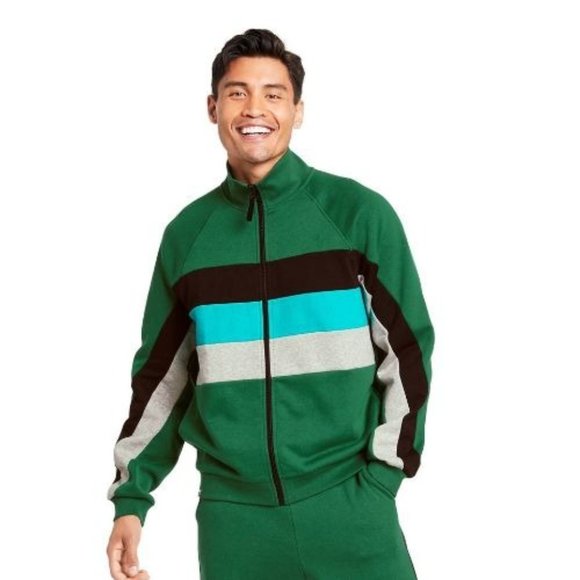 Men's Color Block Stripe Zip-Up Track Jacket - LEGO Collection x Target Green Me - Picture 1 of 8